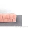 Pink Beludru Penyimpanan Ottoman Furniture Ruang Tamu
